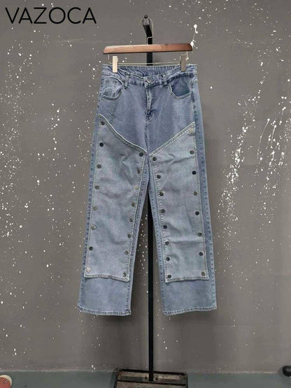 Detachable Buckle High Waist Jeans