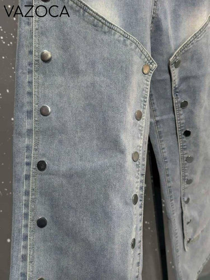 Detachable Buckle High Waist Jeans