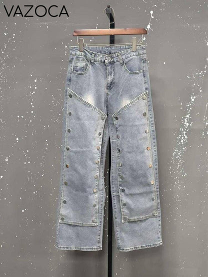 Detachable Buckle High Waist Jeans