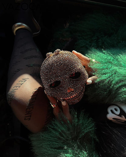 Diamond Skull Clutch Bag