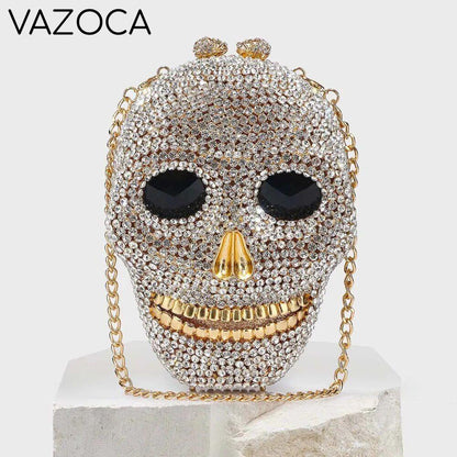 Diamond Skull Clutch Bag