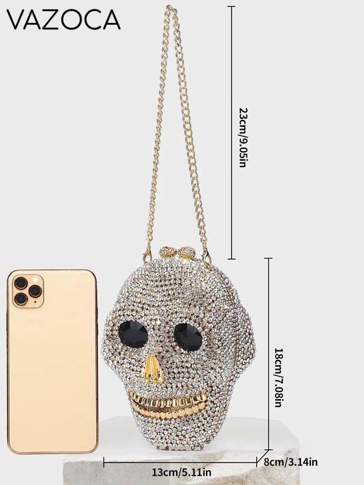 Diamond Skull Clutch Bag