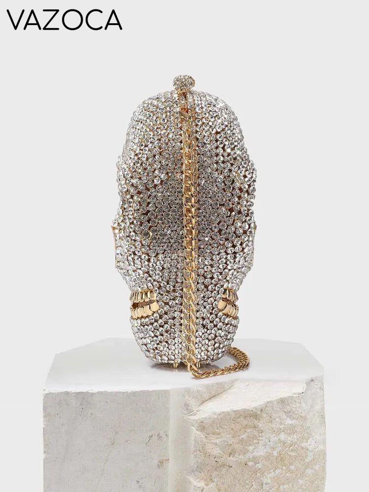 Diamond Skull Clutch Bag