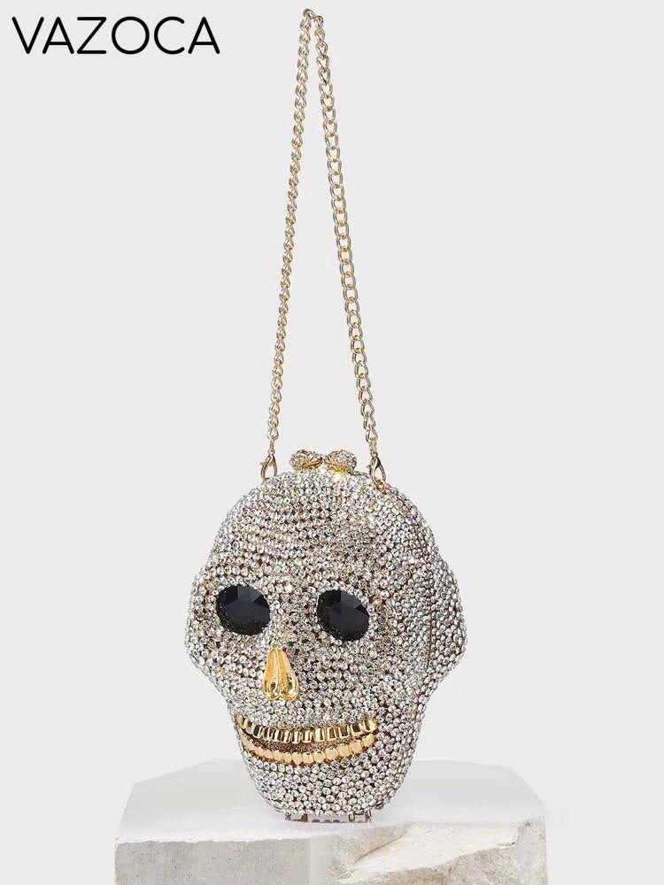 Diamond Skull Clutch Bag