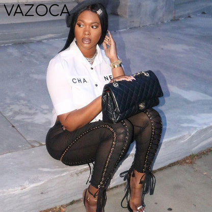 Diva Lace Up Mesh Pants