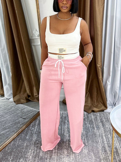 Lounge Crop Tank & Wide Pans Set