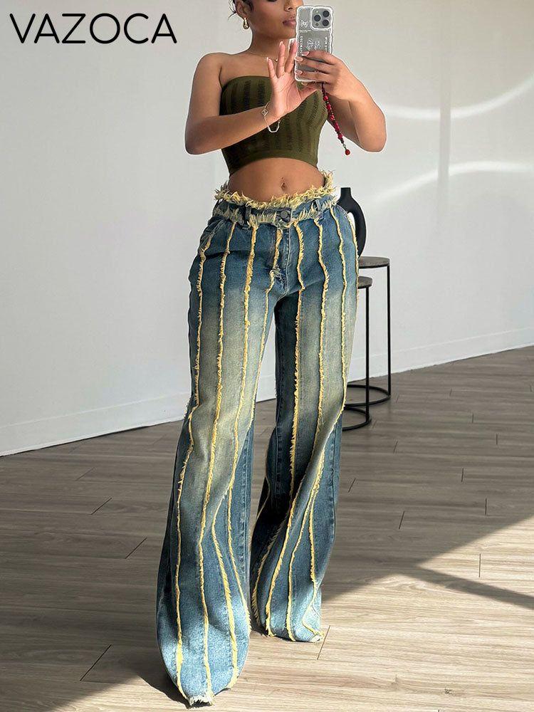 Frayed Trim Vintage Wash Jeans