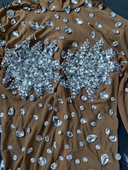 Feather Rhinestone Jumpsuit