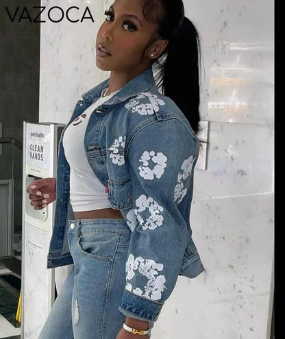 Floral Print Denim Jackets