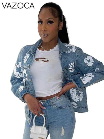 Floral Print Denim Jackets