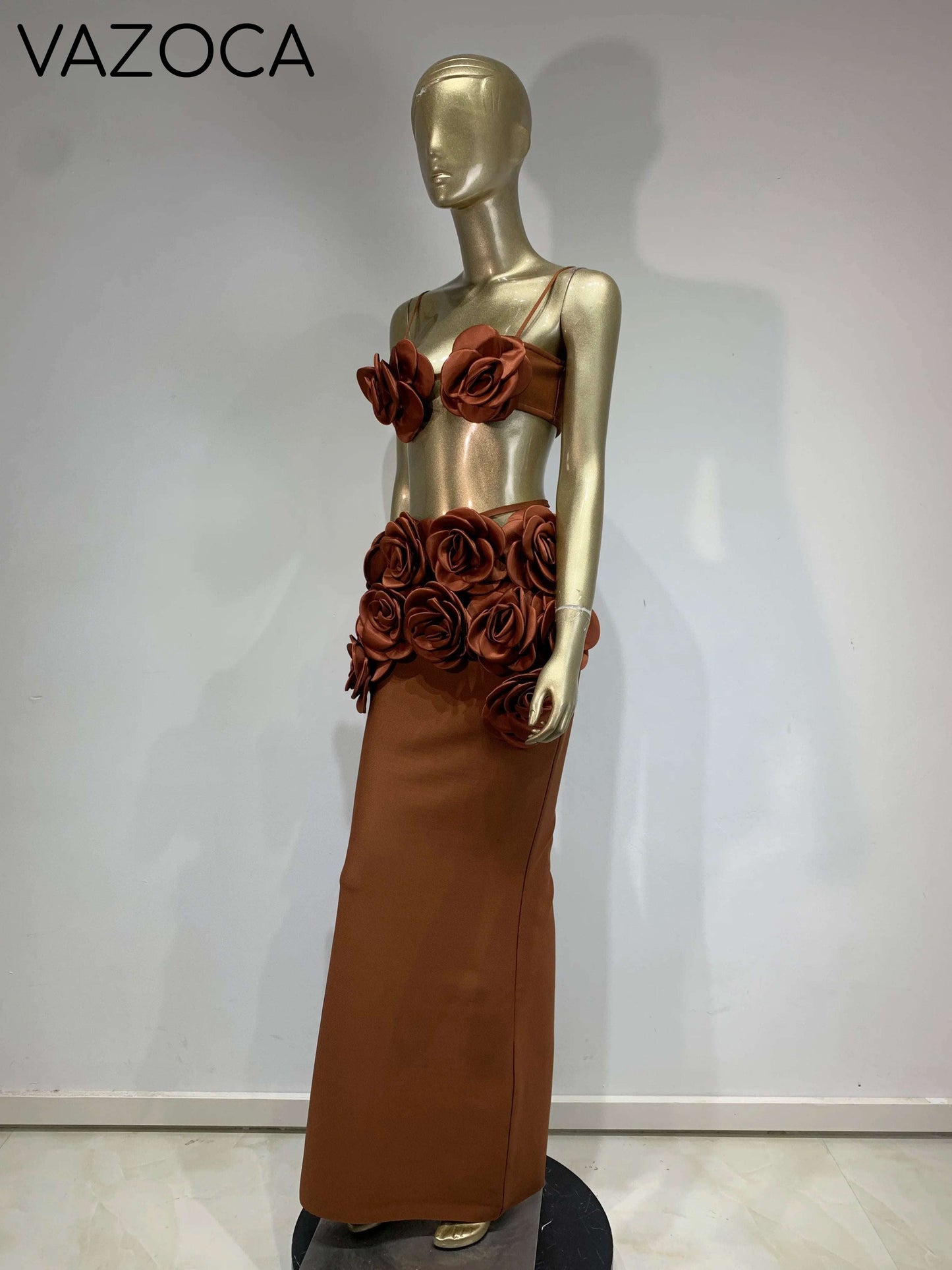 Flowers Bandage Skirt Set