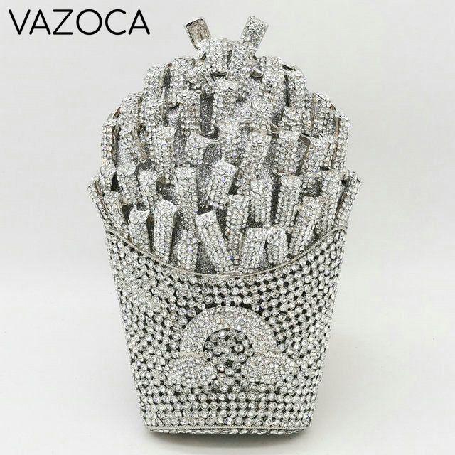 Fries Rainbow Clutch Bag Silver Small Clutch