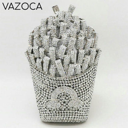 Fries Rainbow Clutch Bag Silver Small Clutch