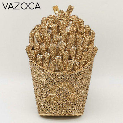 Fries Rainbow Clutch Bag Gold Small Clutch
