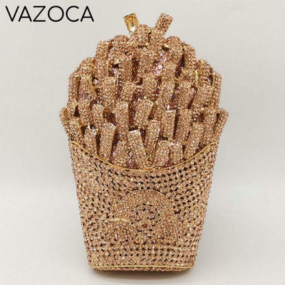 Fries Rainbow Clutch Bag Champagne Small Clutch