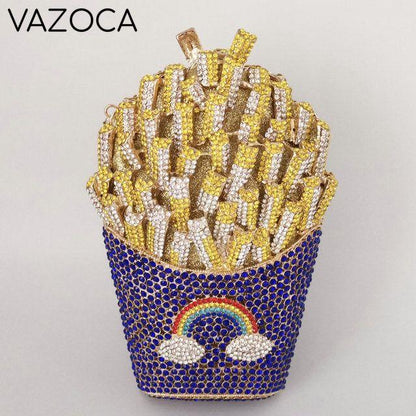 Fries Rainbow Clutch Bag Blue Small Clutch