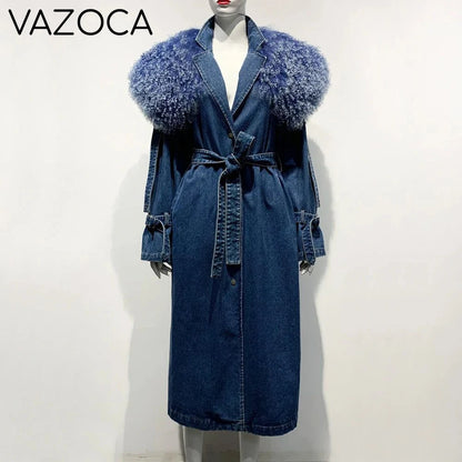 Fur Collar Denim Coat