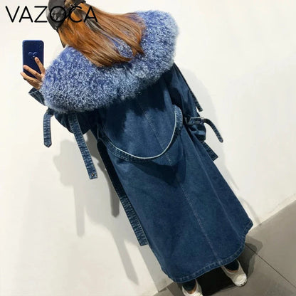 Fur Collar Denim Coat