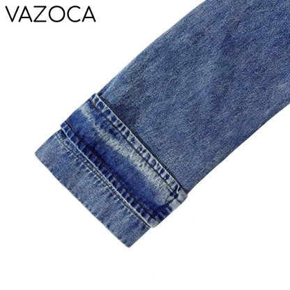 Fur Collar Trench Denim Coat