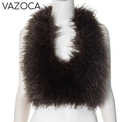 Fur Crop Vest Coat