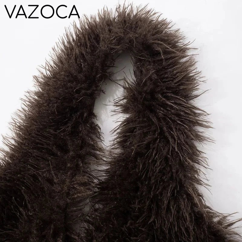Fur Crop Vest Coat