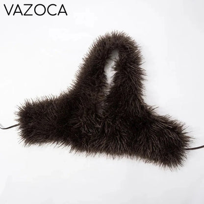 Fur Crop Vest Coat
