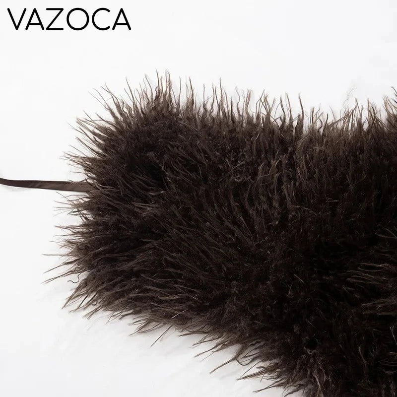Fur Crop Vest Coat