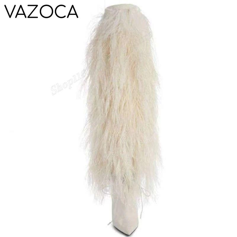 Furry Pointy Toe Boots