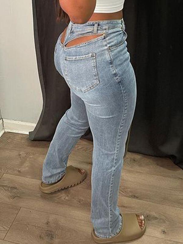 Gorgeousladie Cutout Back Jeans