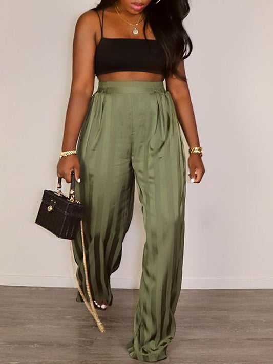 Stripe Wide-Leg Pants -- sold out