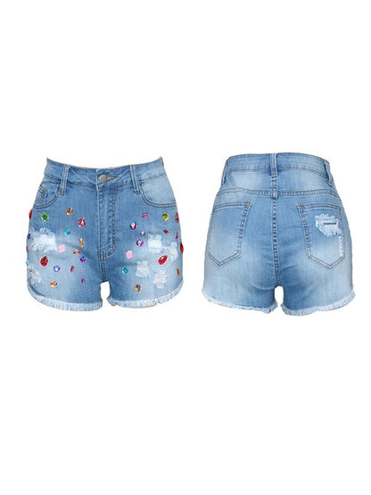 Morchique Studded Denim Shorts