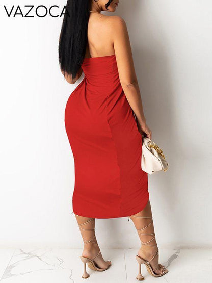Strapless Ruched Dress