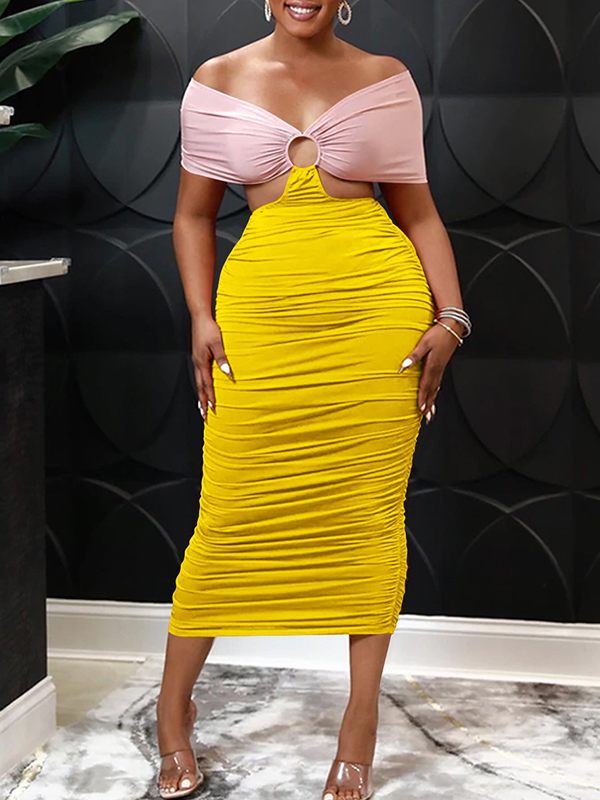 Two-Tone Tied-Back Dress -- sold out