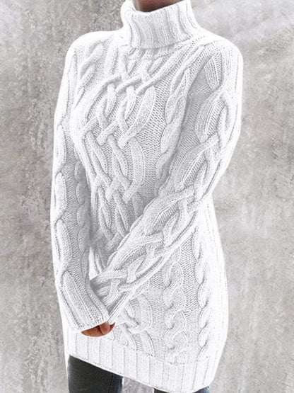 Cable-Knit Turtleneck Sweater--Clearance