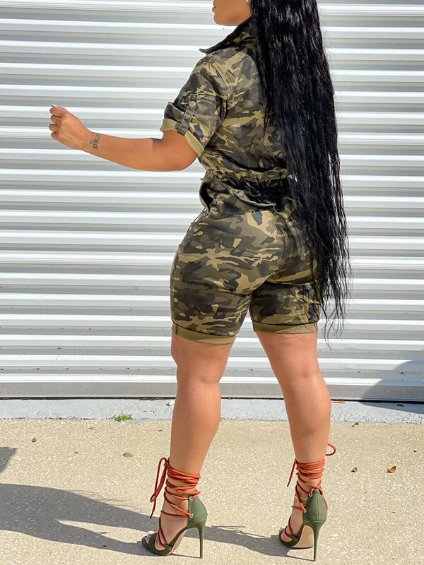 Morchique Camo Zip-Front Romper