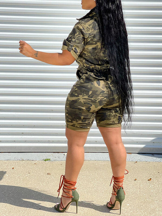 Morchique Camo Zip-Front Romper