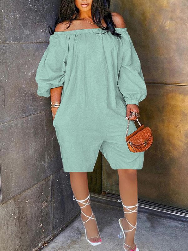 Morchique Off Shoulder Puff Sleeve Romper