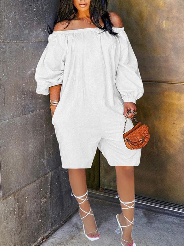 Morchique Off Shoulder Puff Sleeve Romper