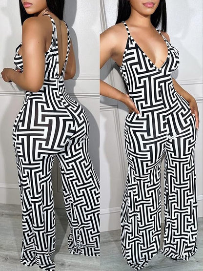 Printed Cami Jumpsuit--Clearance