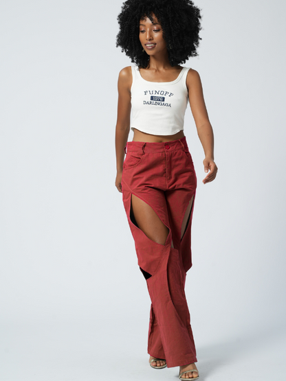 Cutout Pants Rust