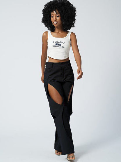 Cutout Pants Black