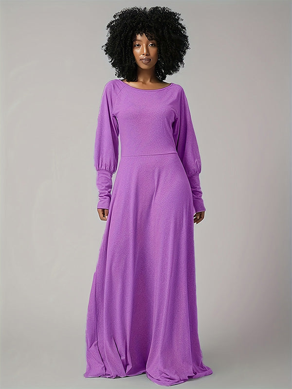 Bishop Sleeve Maxi Dress Purple