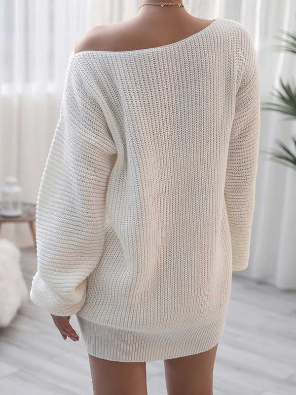 Boat-Neck Knit Dress