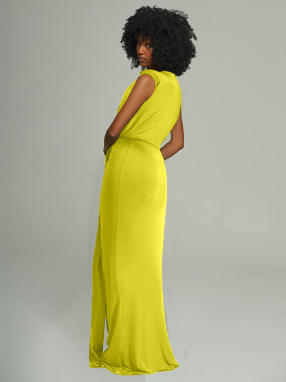 Plunge Sleeveless Maxi Dress