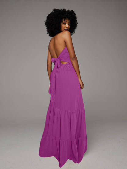 Solid Halter Maxi Dress -- sold out