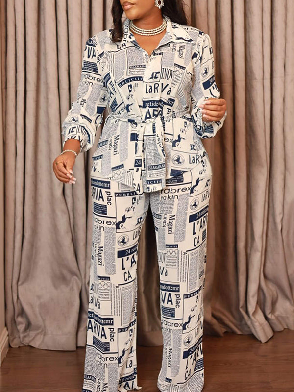 Gorgeousladie Printed Tied Shirt & Pants Set