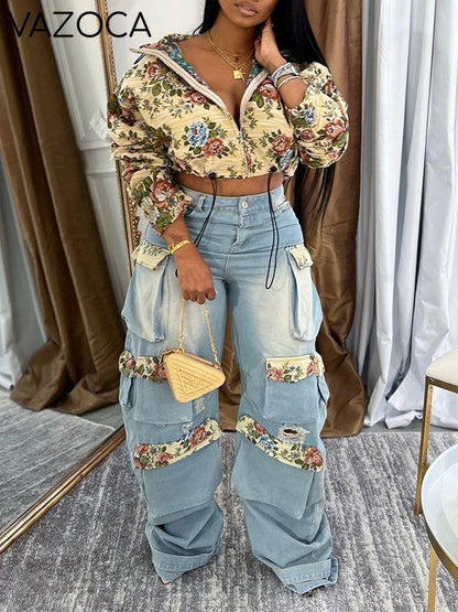 Printed Zip-Front Jacket