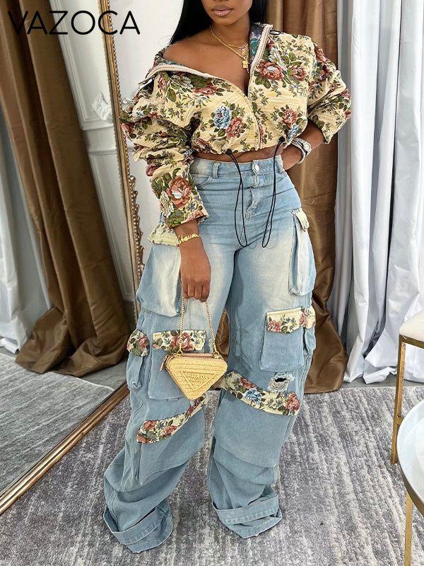 Printed Zip-Front Jacket