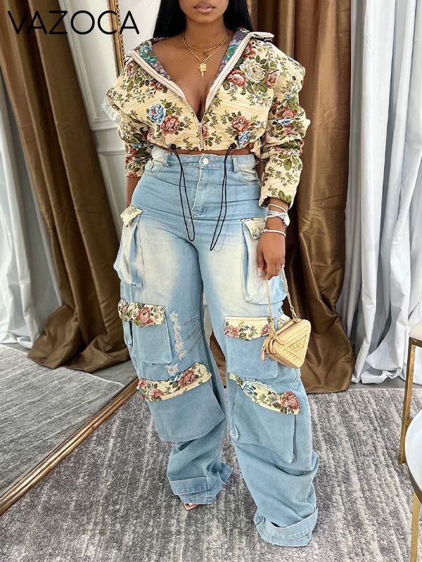 Printed Zip-Front Jacket
