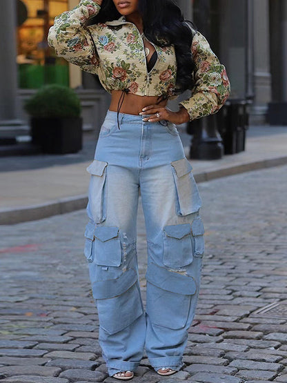 Gorgeousladie Printed Zip-Front Jacket